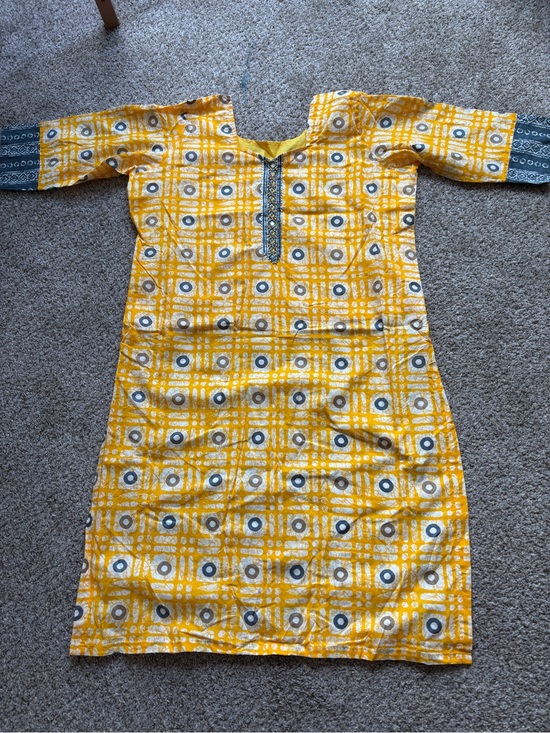 Dresses & Skirts - New Yellow Cotton Indian Suit Set L